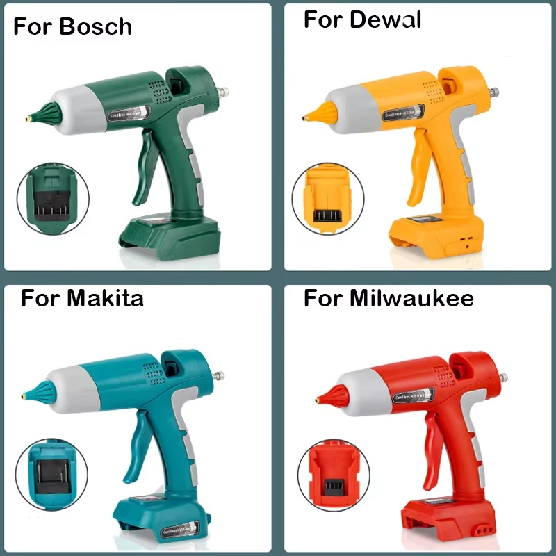 Hot Melt Glue Gun Cordless - 100W Kabellose Heißklebepistole für Makita/Dewalt/Milwaukee/Bosch 18V