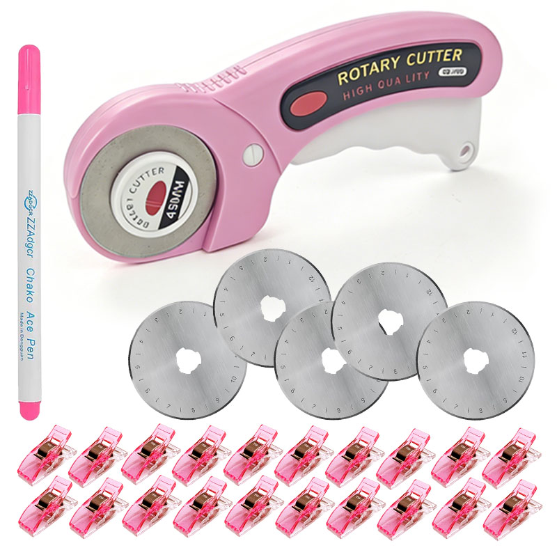 Rotary Cutter For Fabric 45Mm - 45-mm-Rollschneider für Nähzubehör, inklusive 5 Ersatzklingen,