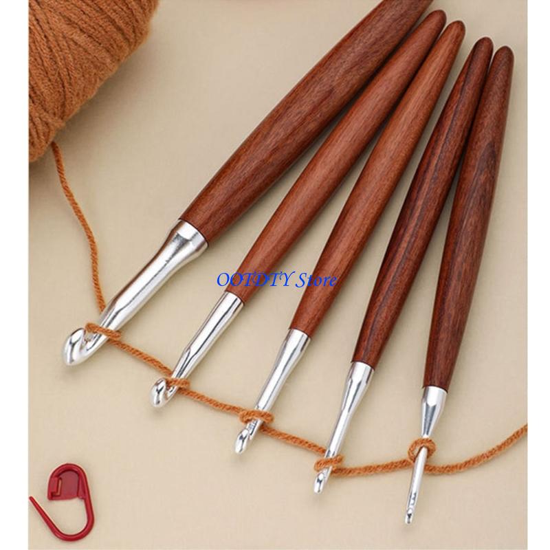 Wooden Crochet Hooks Ergonomic Handle - 367A 8 Stück ergonomische Holzgriff-Häkelnadelnadel 3,0–7,0