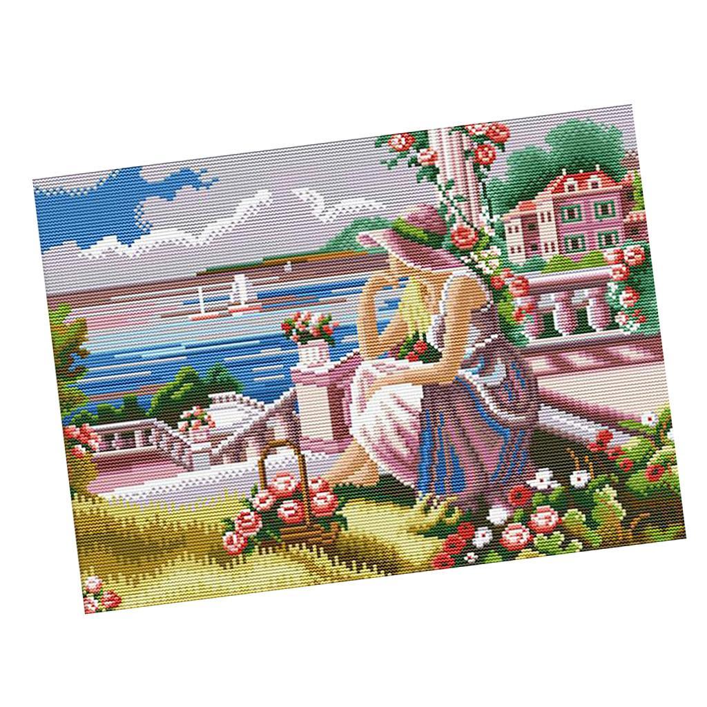 Cross Stitch Stamped Kits Beginners - Vorgedruckte Kreuzstich-Sets mit Muster, Baumwoll-Nähset, DIY-Bastelset