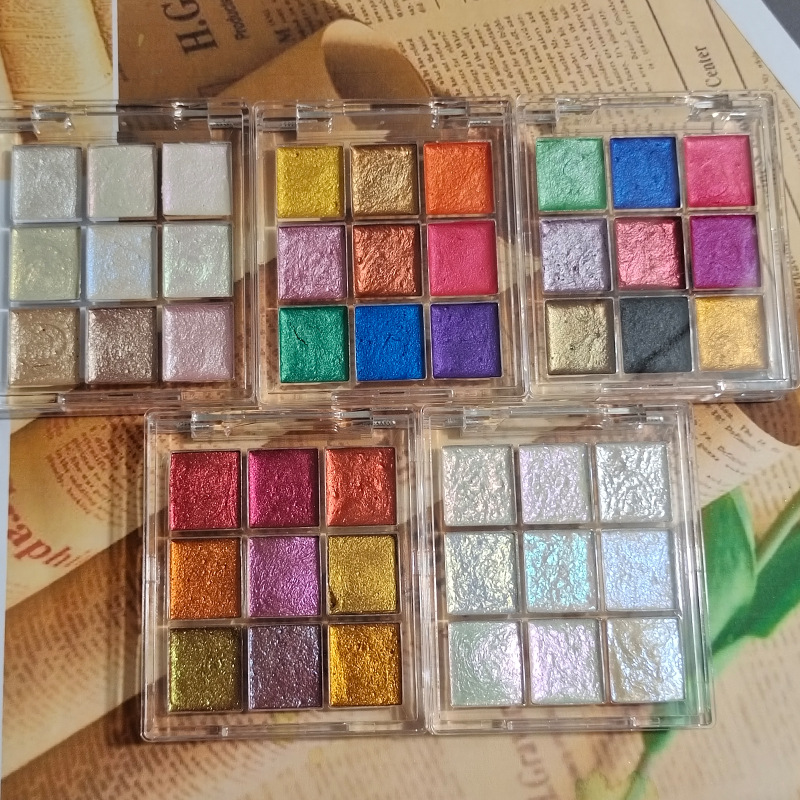 Watercolor Paint Set Solid Pigment - 9 Farbe Nail Solid Pigment Aurora