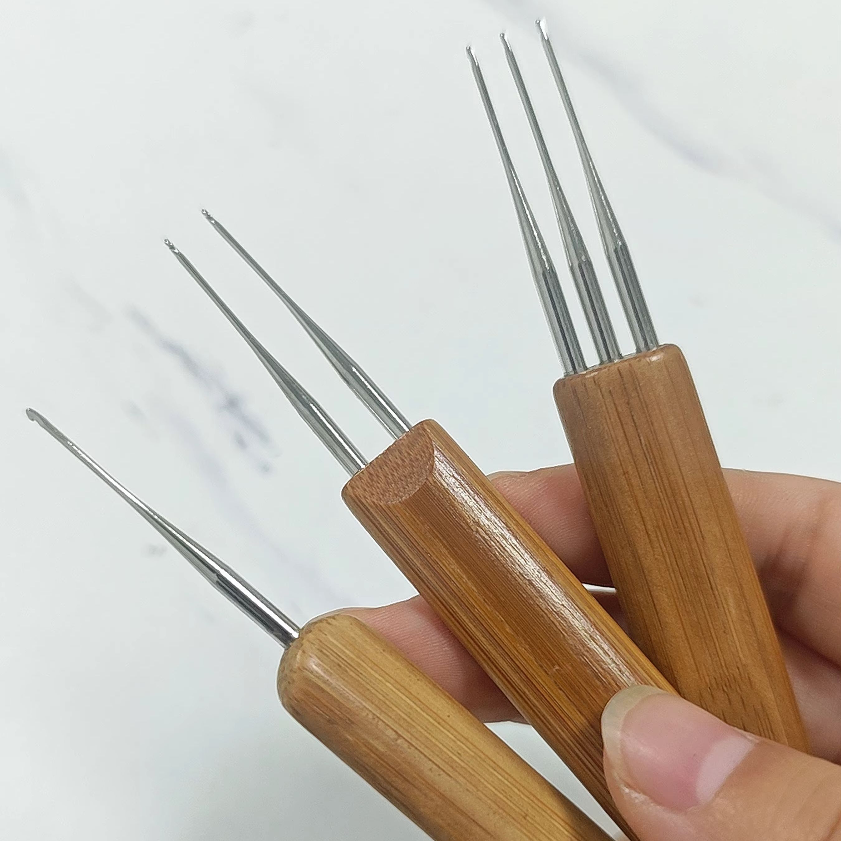 Wooden Crochet Hooks Ergonomic Handle - Ergonomische Häkelnadeln mit Bambus-Holzgriff DIY Handwerk