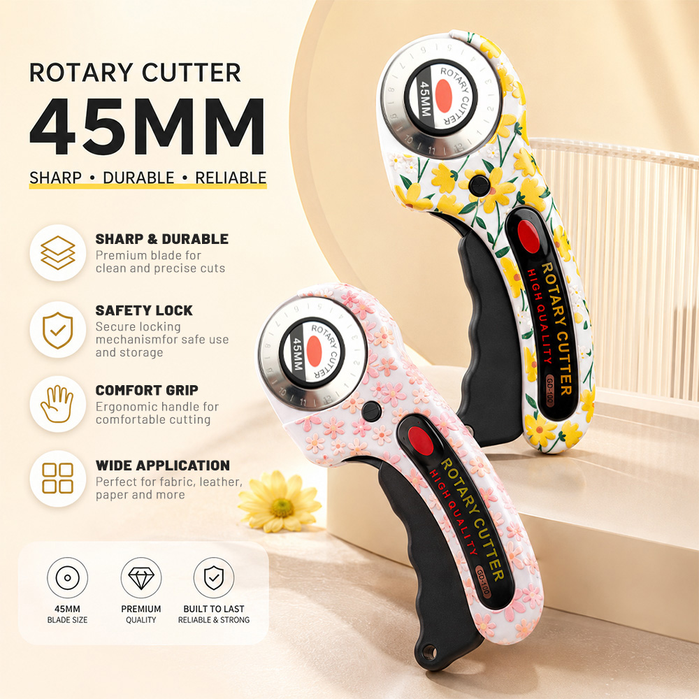 Rotary Cutter For Fabric 45Mm - Rotationsmesser 45mm für Karton, Papier, Nähen,