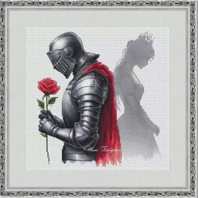Cross Stitch Stamped Kits Beginners - [[CC4971 - Liebesritter] DIY Gestempeltes Kreuzstich-Set