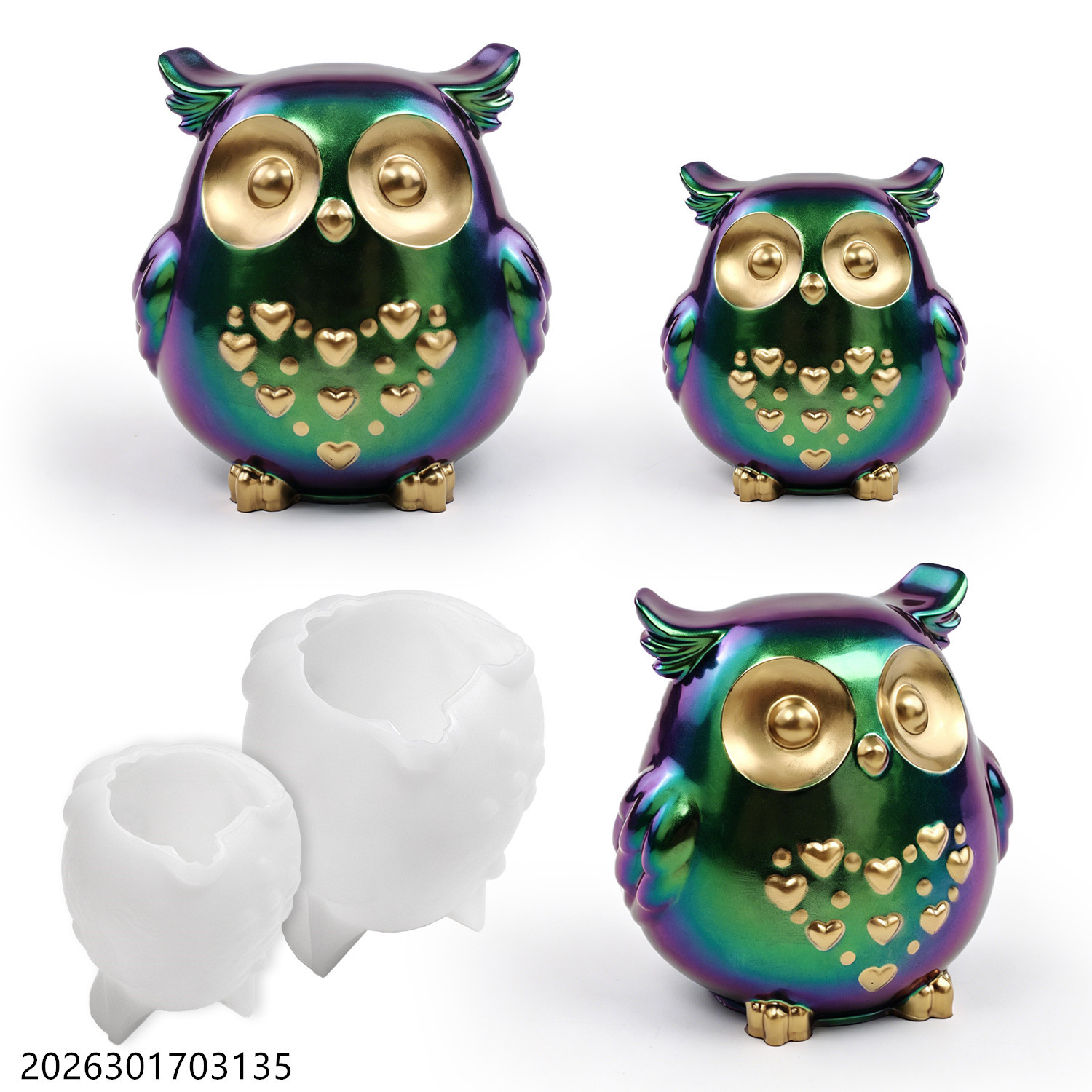 Silicone Epoxy Resin Molds Set - Eulen-Silikonform 3D Vogelform-Set für DIY Epoxidharz