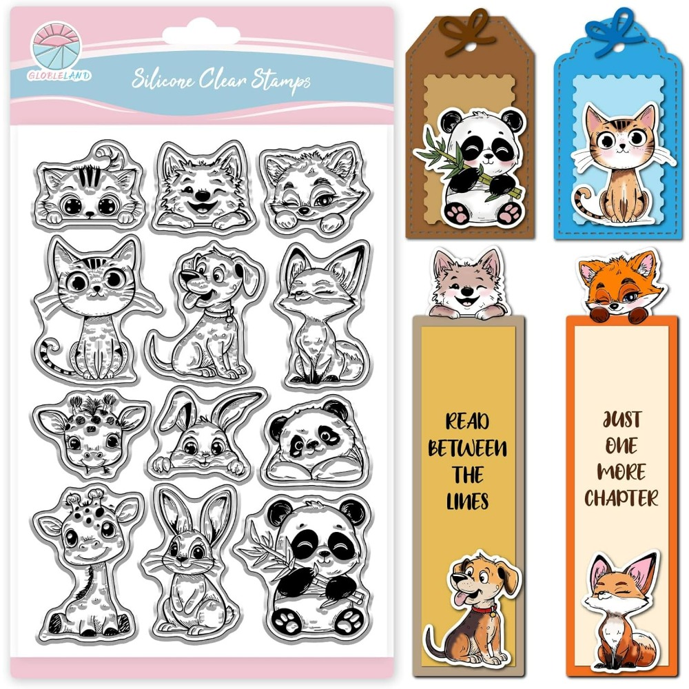 Clear Silicone Stamps For Card Making - Klare Stempel mit Katze, Hund, Kaninchen,