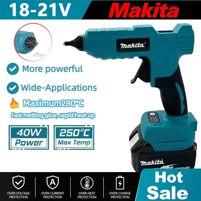 Hot Melt Glue Gun Cordless - Makita Kabellose Elektrische Heißklebepistole 18V Batteriebetriebene