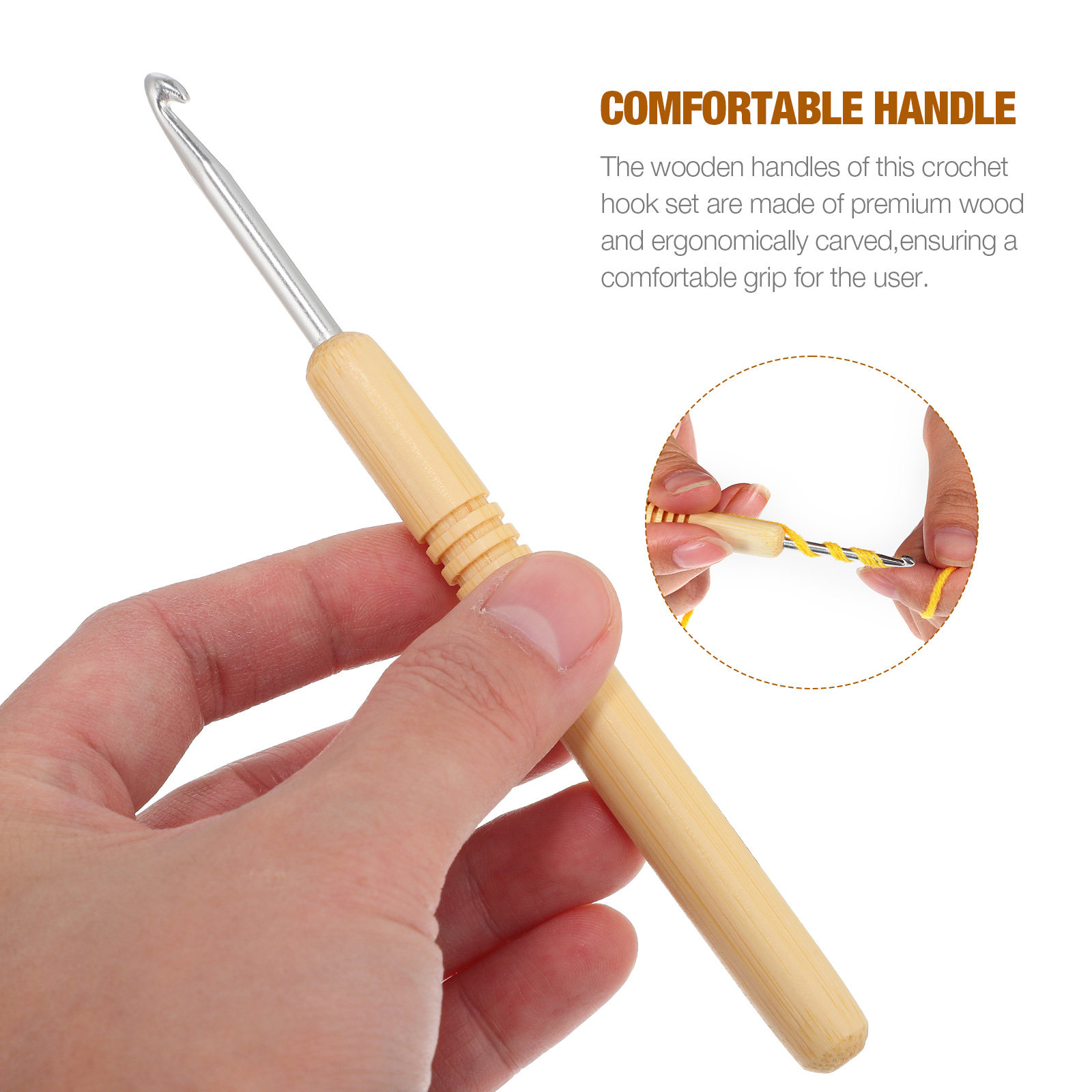 1 Set Holz-Häkelnadeln in vers – Wooden Crochet Hooks Ergonomic Handle Bewertung und Preis