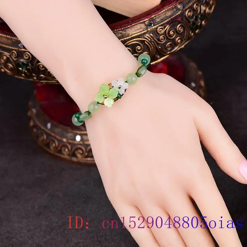 Grüne Jade Blume Armband Amule – Beading Bewertung und Preis