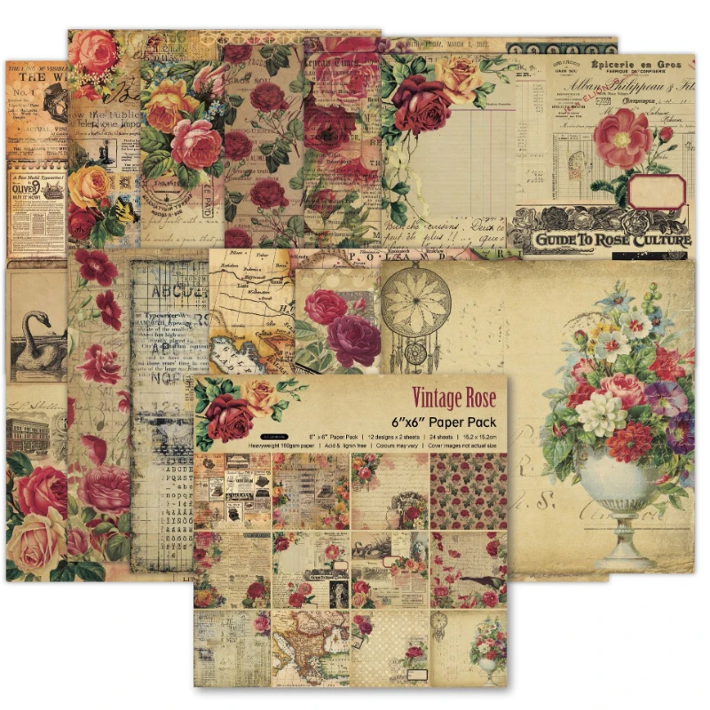 Scrap book Pad sortiert Muster – Vintage Junk Journal Scrapbooking Paper Bewertung und Preis