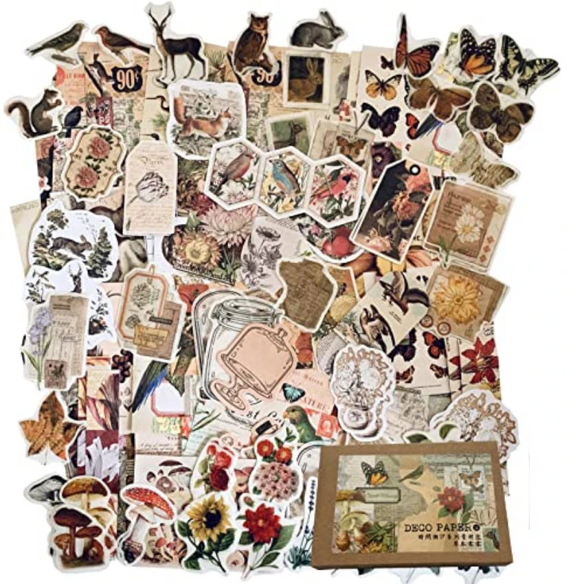 Vintage-Aufkleber für ästhetis – Vintage Junk Journal Scrapbooking Paper Bewertung und Preis