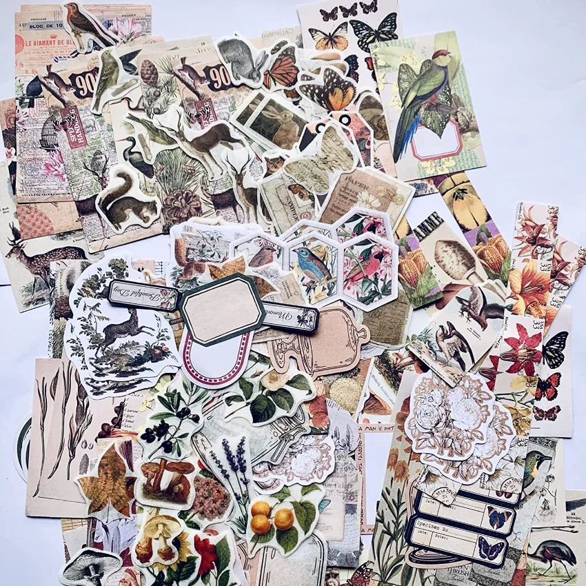 Vintage-Aufkleber für ästhetis – Vintage Junk Journal Scrapbooking Paper Bewertung und Preis