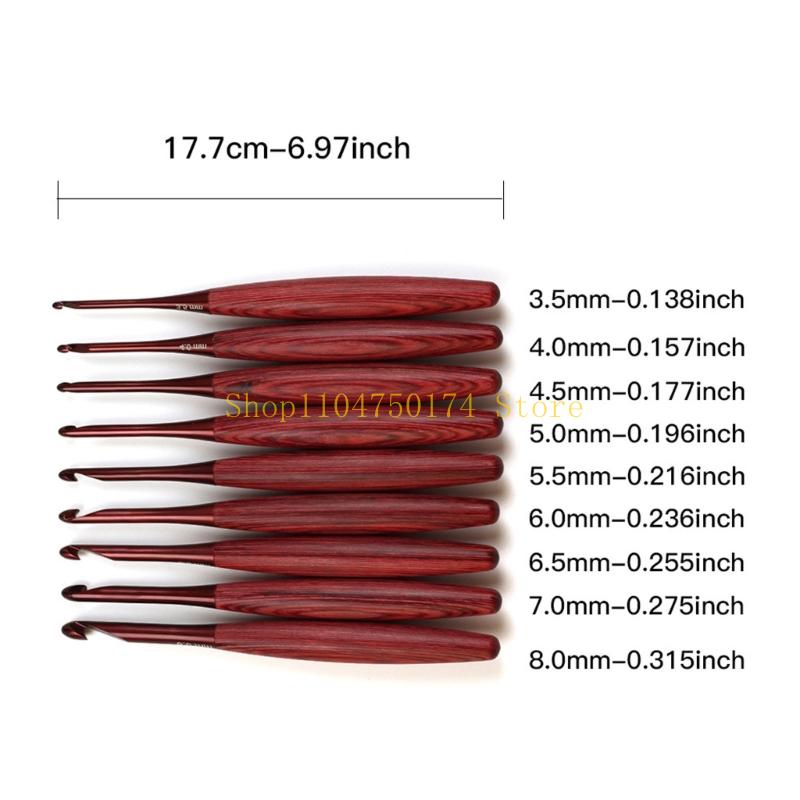 9 Stück Holzgriff Aluminium Hä – Wooden Crochet Hooks Ergonomic Handle Bewertung und Preis
