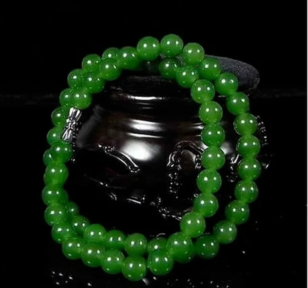 Echte natürliche grüne Perlen  – Beading Bewertung und Preis