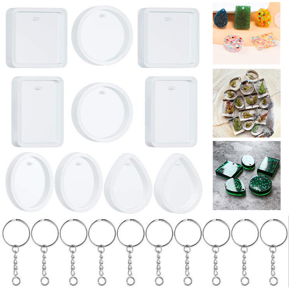 20 Teile/satz DIY Keychain Anh – Silicone Epoxy Resin Molds Set Bewertung und Preis