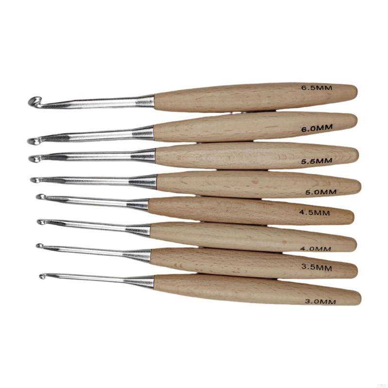 8Pcs Ergonomische Häkelnadel f – Wooden Crochet Hooks Ergonomic Handle Bewertung und Preis