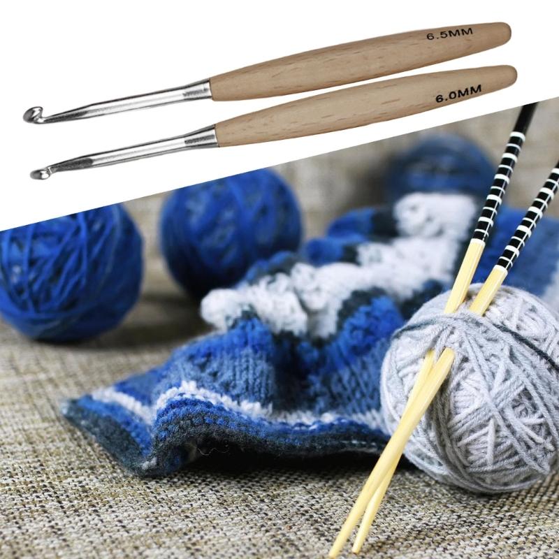 8Pcs Ergonomische Häkelnadel f – Wooden Crochet Hooks Ergonomic Handle Bewertung und Preis