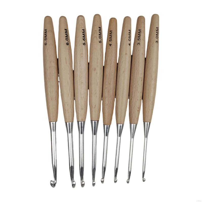 8Pcs Ergonomische Häkelnadel f – Wooden Crochet Hooks Ergonomic Handle Bewertung und Preis