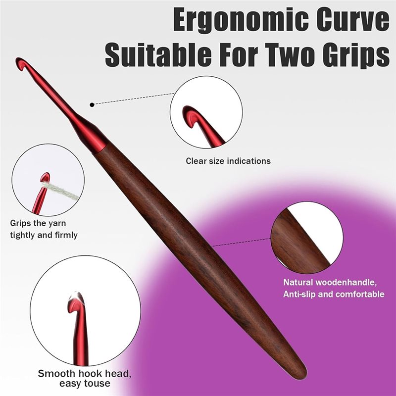A59Z-Ergonomische Häkelnadeln  – Wooden Crochet Hooks Ergonomic Handle Bewertung und Preis