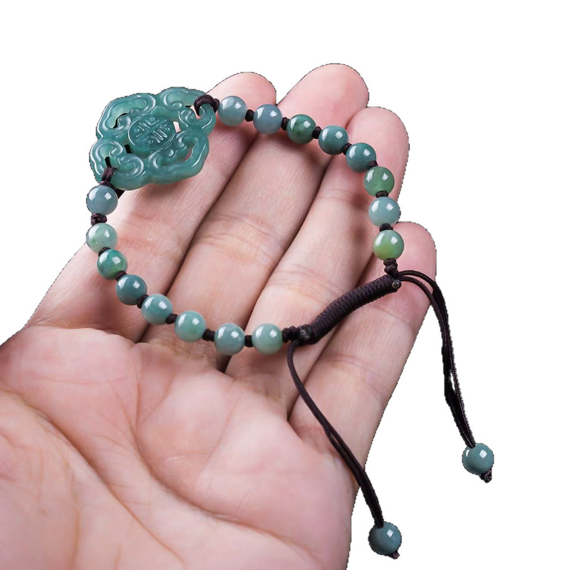 Natürliches Jadeit-Armband der – Beading Bewertung und Preis