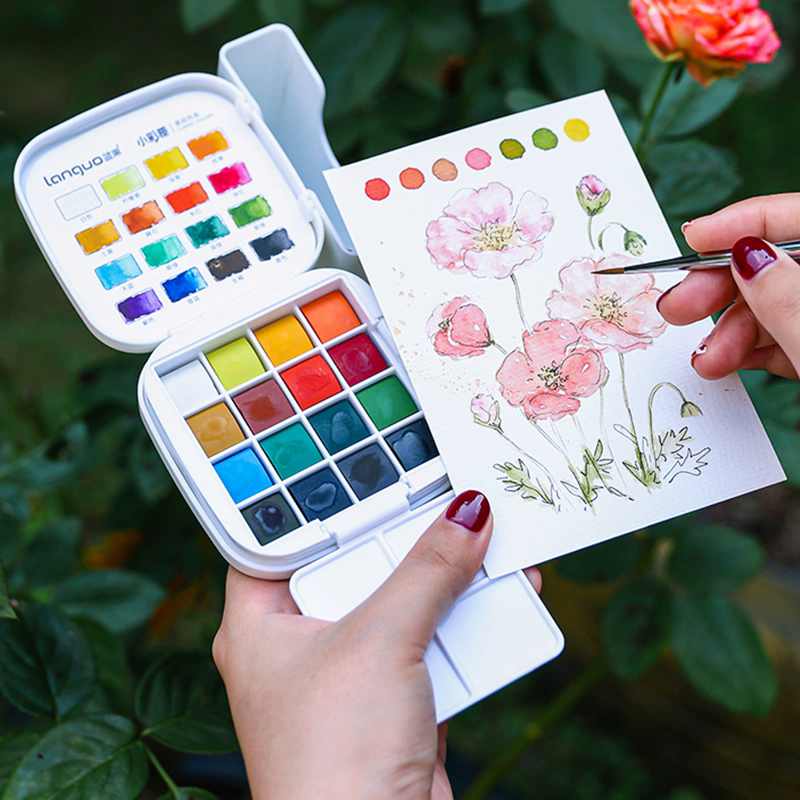 LANGUO 16 Farben Aquarellfarbe – Watercolor Paint Set Solid Pigment Bewertung und Preis