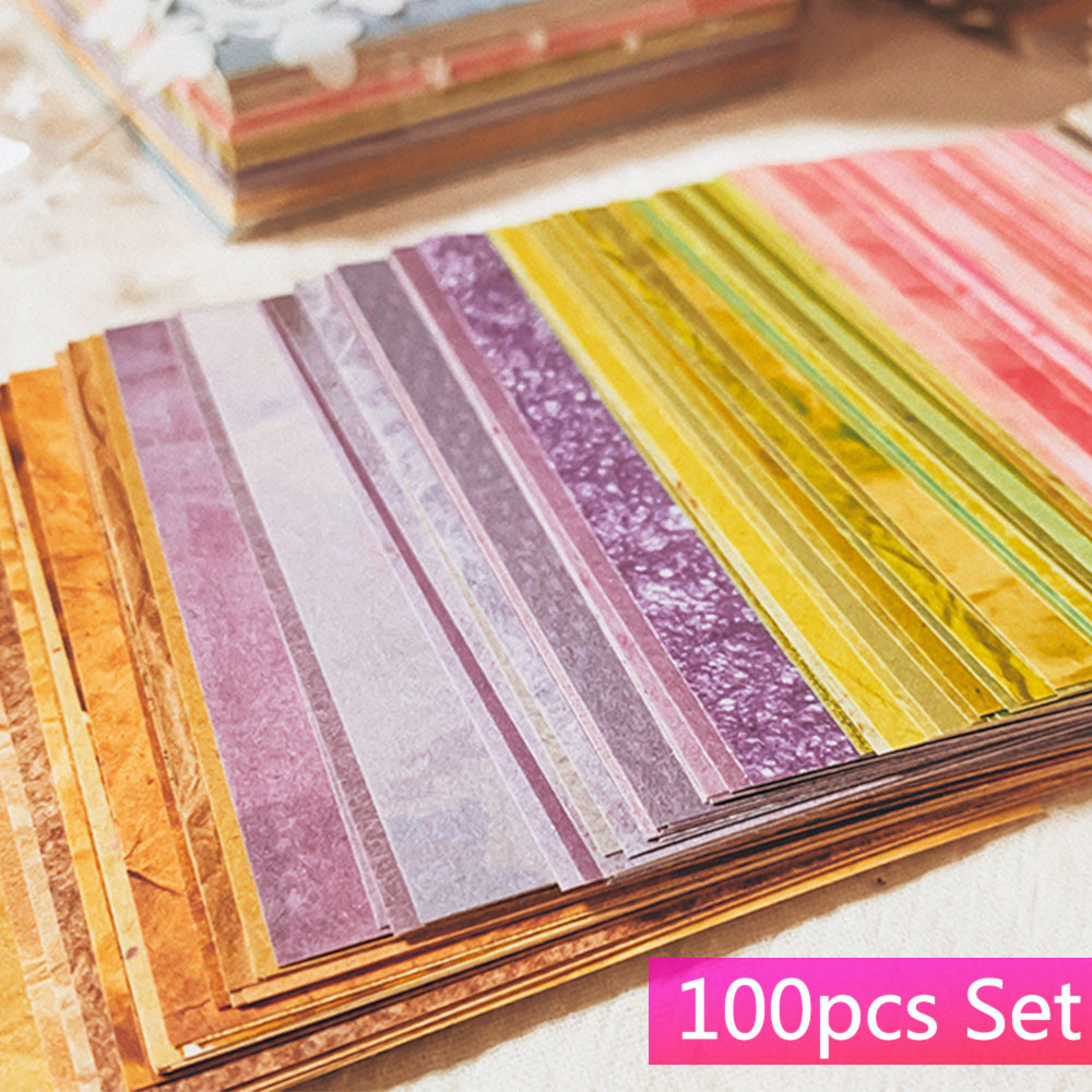 100 Stück bunte Textur Hinterg – Vintage Junk Journal Scrapbooking Paper Bewertung und Preis