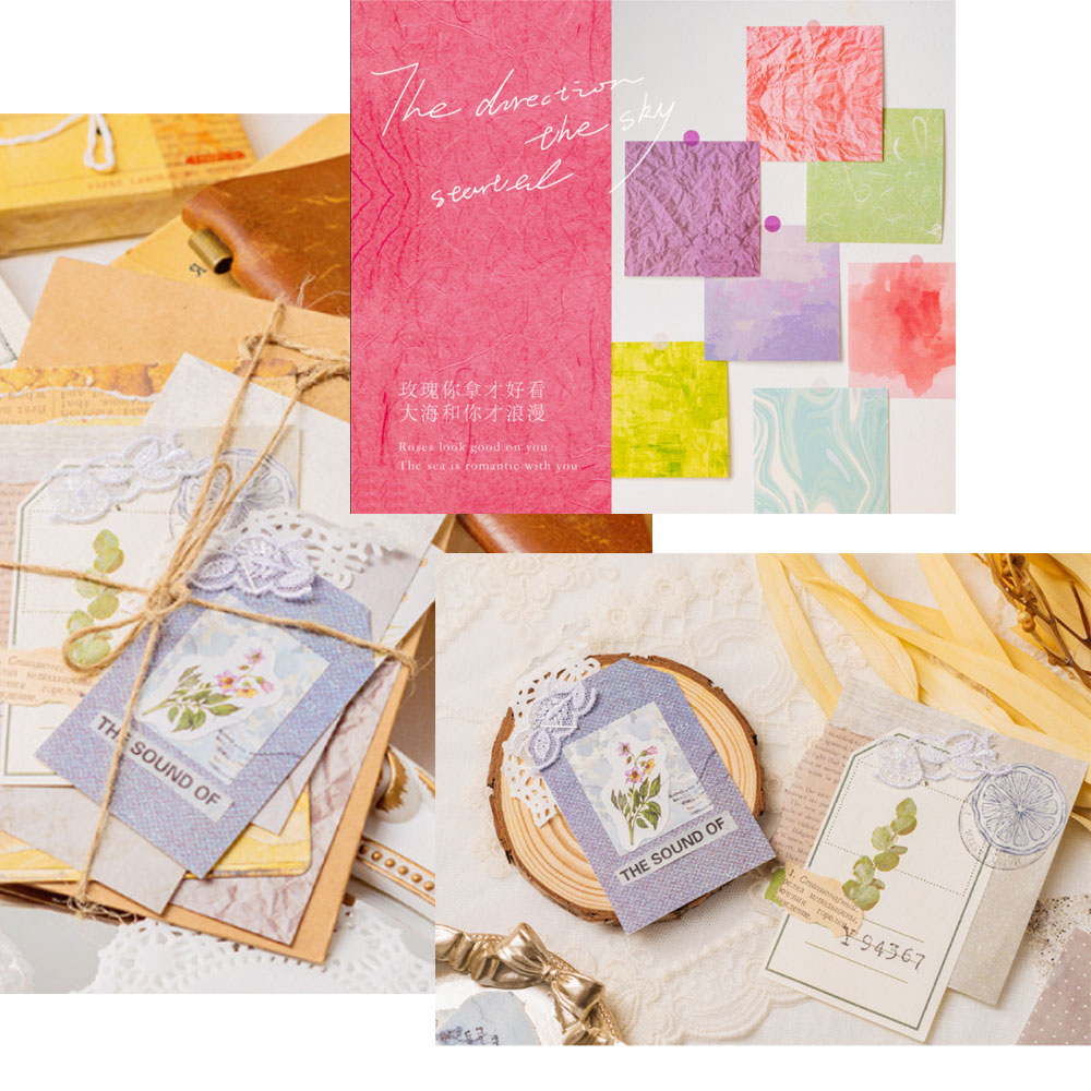 100 Stück bunte Textur Hinterg – Vintage Junk Journal Scrapbooking Paper Bewertung und Preis