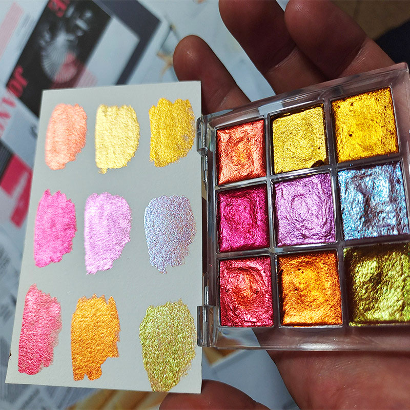 9 Farbe Nail Solid Pigment Aur – Watercolor Paint Set Solid Pigment Bewertung und Preis