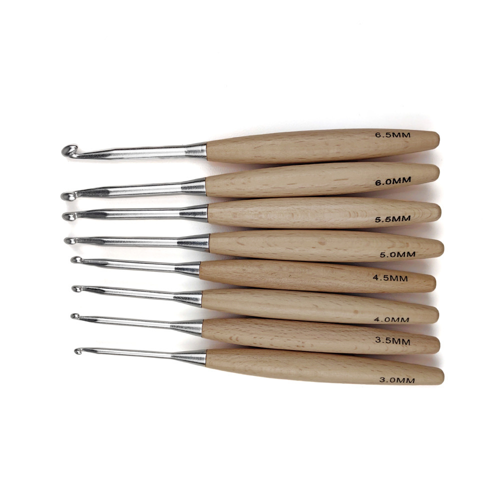 8-teiliges Häkelnadel-Set aus  – Wooden Crochet Hooks Ergonomic Handle Bewertung und Preis