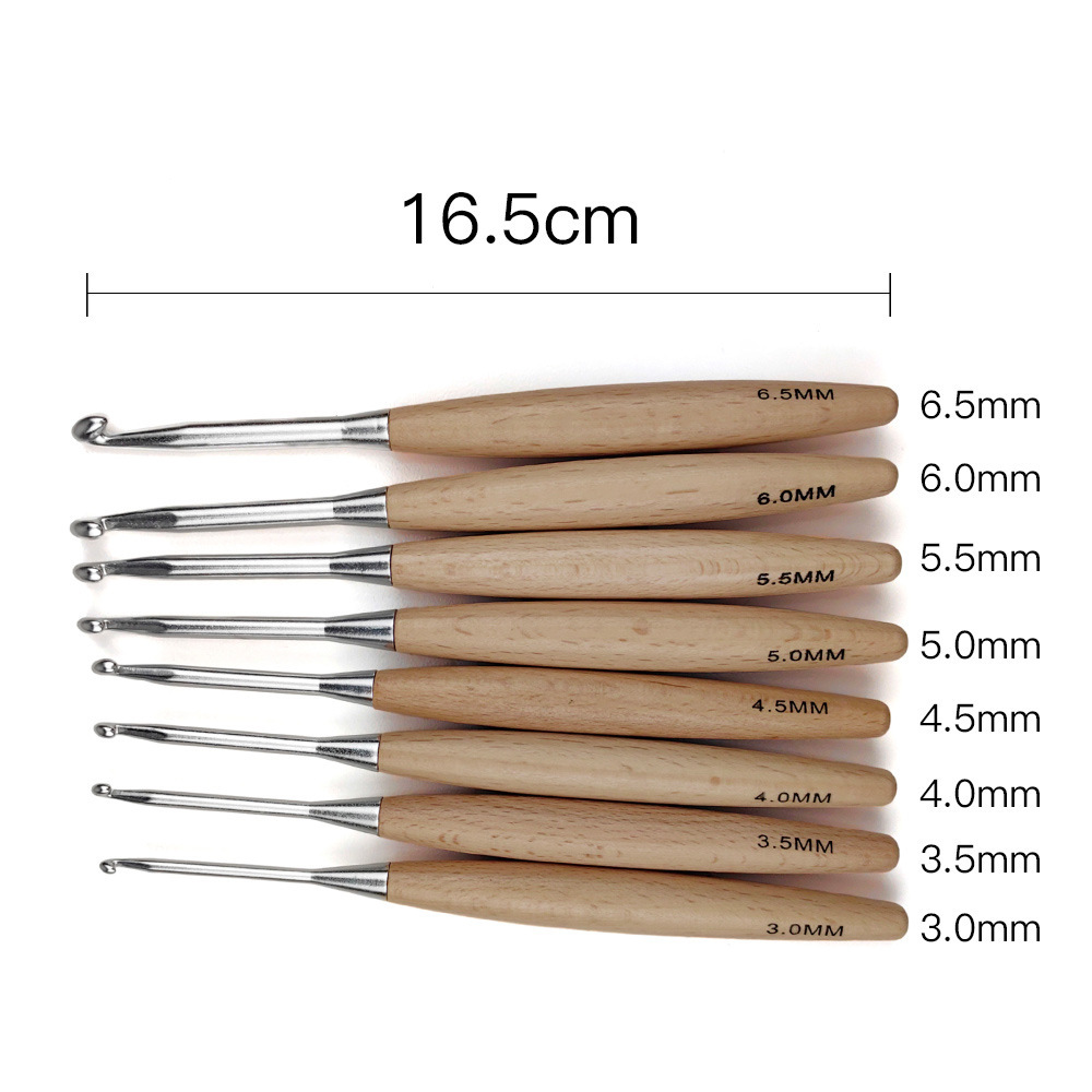 8-teiliges Häkelnadel-Set aus  – Wooden Crochet Hooks Ergonomic Handle Bewertung und Preis