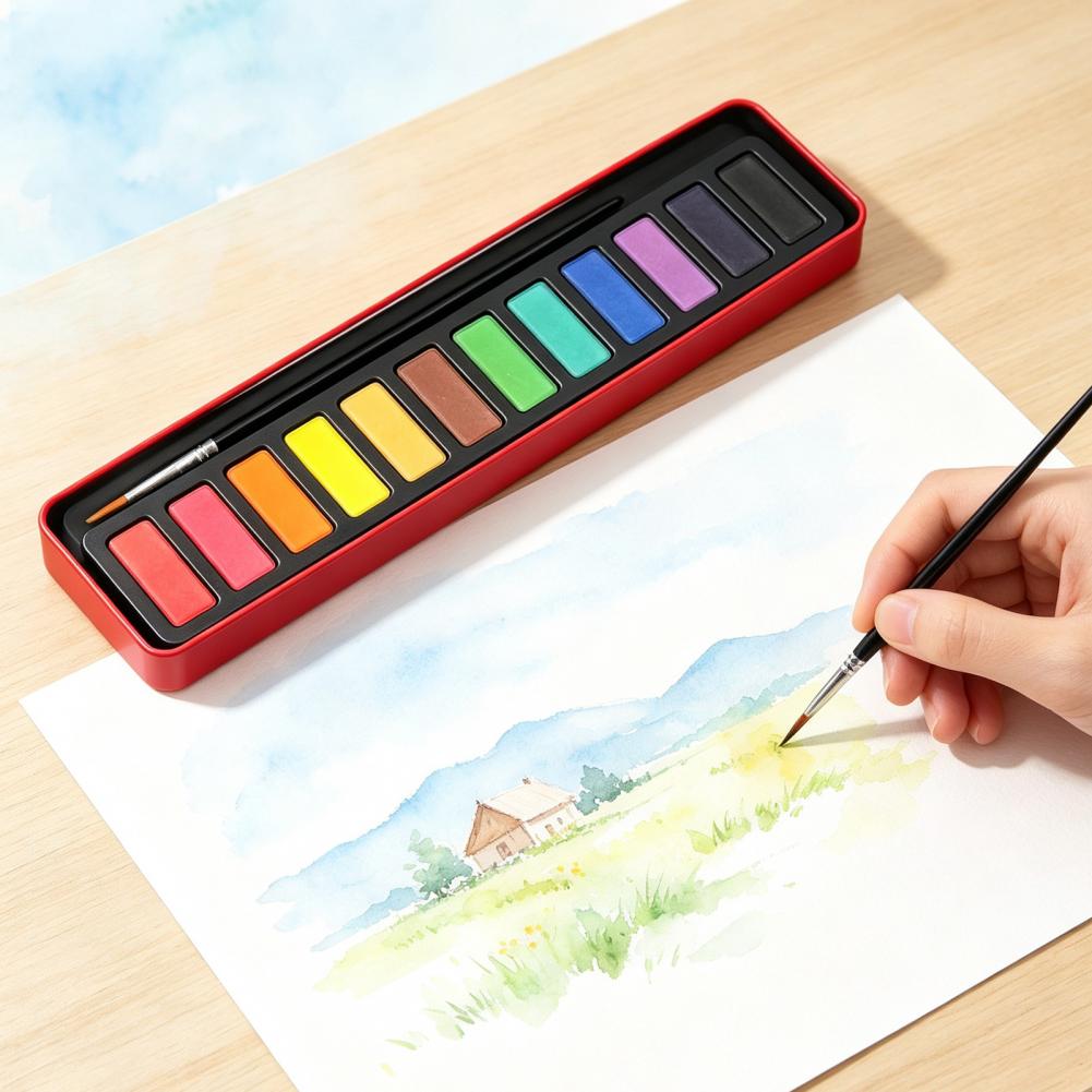 Tragbares Aquarellfarben-Set,  – Watercolor Paint Set Solid Pigment Bewertung und Preis
