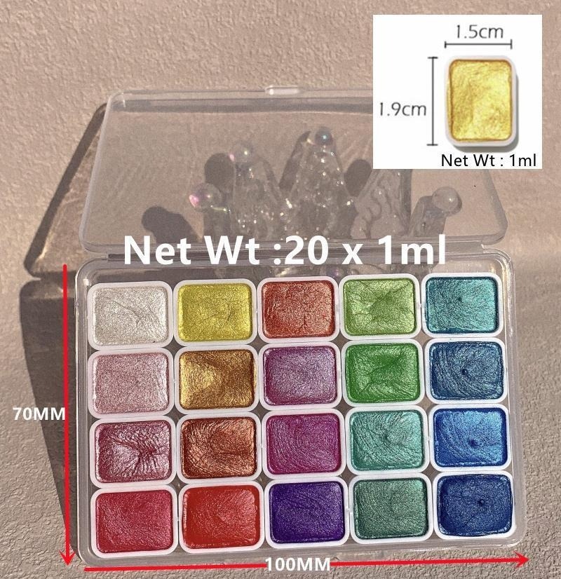 Perlglanzfarben, tragbar, 20 F – Watercolor Paint Set Solid Pigment Bewertung und Preis