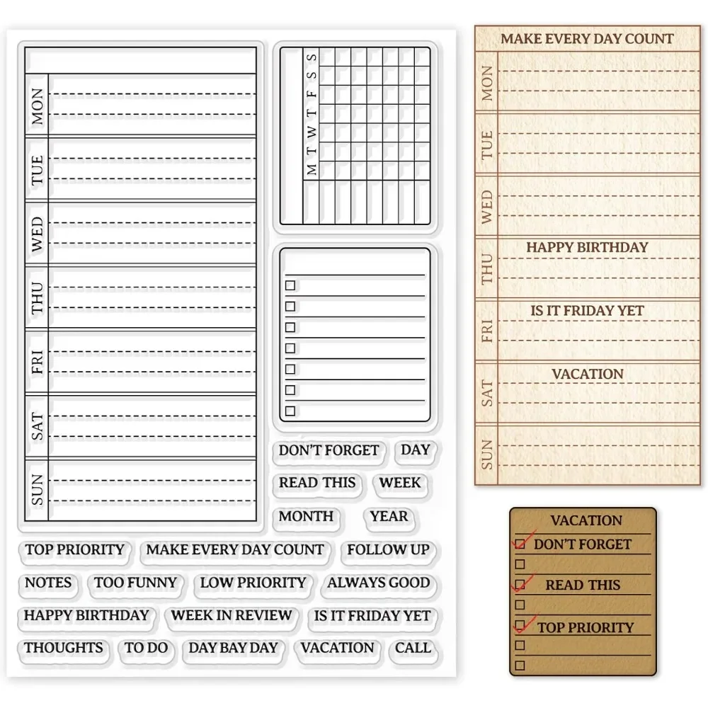 Wochenplan, transparenter Stem – Clear Silicone Stamps For Card Making Bewertung und Preis