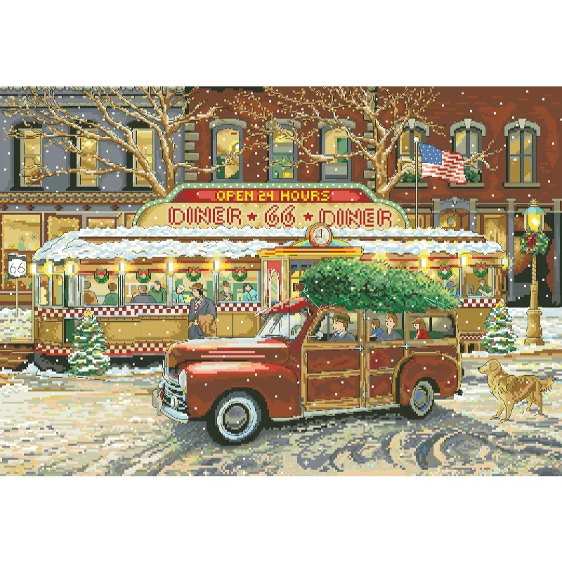 [[CC5130-66 Route Christmas Re – Cross Stitch Stamped Kits Beginners Bewertung und Preis