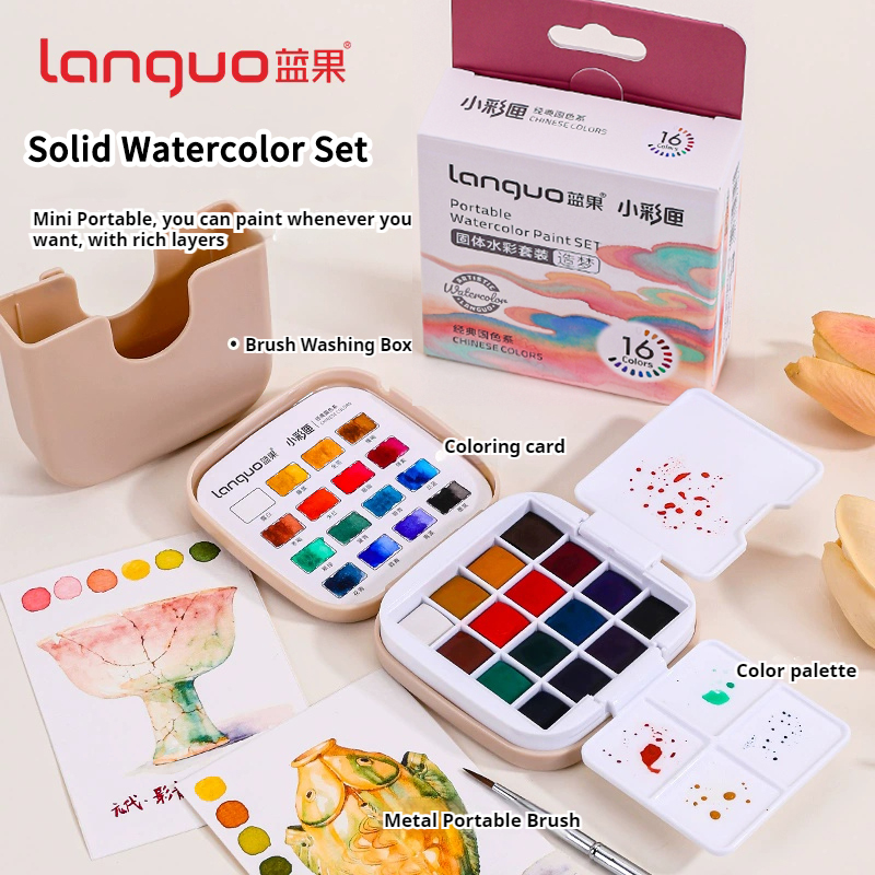 16-Farben Languo Solid Aquarel – Watercolor Paint Set Solid Pigment Bewertung und Preis